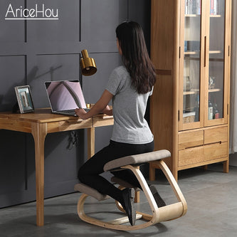 AriceHou Original Kneeling Chair Stool Ergonomic Correct Posture Knee Chair Anti-myopia Chair Wooden Home Office Furniture