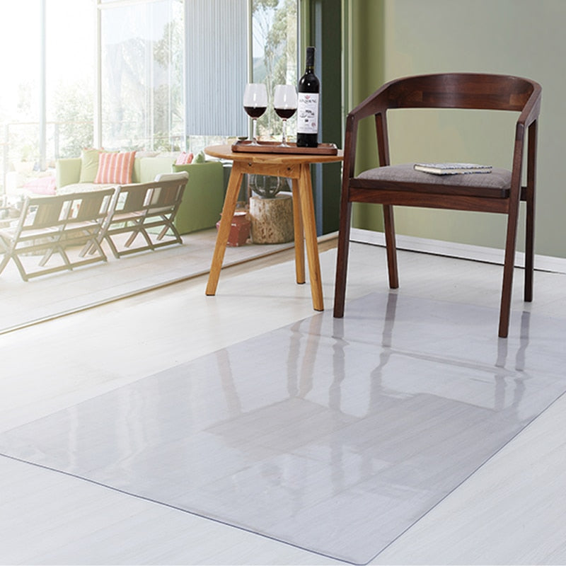 Protect coffee table wooden floor swivel chair plastic floor mat PVC waterproof mat transparent carpet hall bedroom