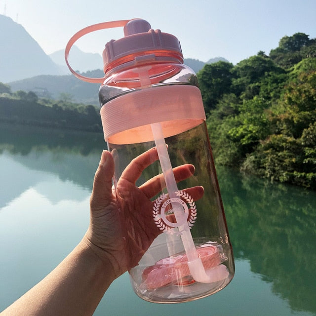 2000ml-600ml Outdoor Fitness Sports Bottle Kettle Large Capacity Portable Climbing Bicycle Water Bottles BPA Free Gym Space Cups