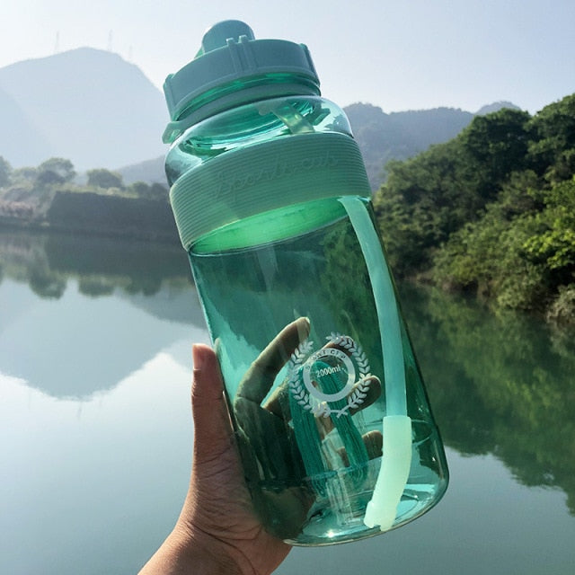 2000ml-600ml Outdoor Fitness Sports Bottle Kettle Large Capacity Portable Climbing Bicycle Water Bottles BPA Free Gym Space Cups