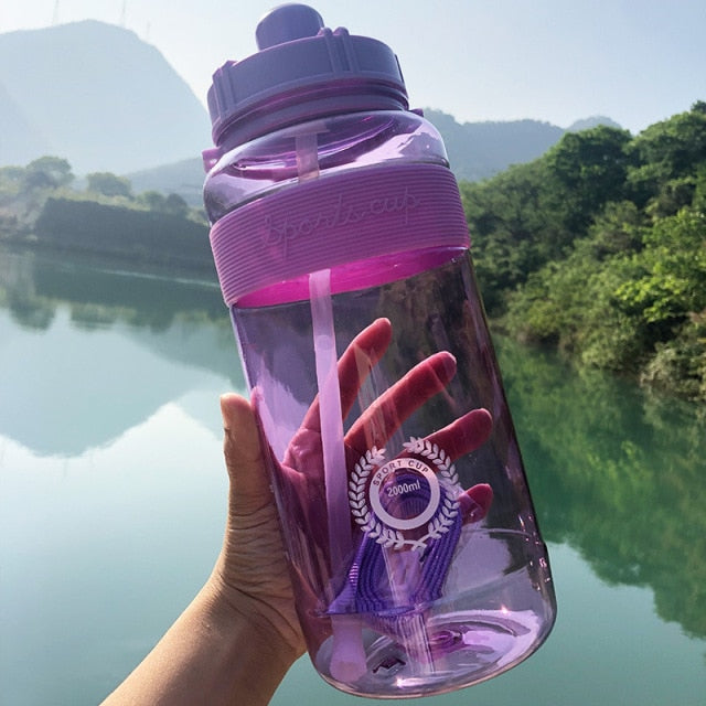 2000ml-600ml Outdoor Fitness Sports Bottle Kettle Large Capacity Portable Climbing Bicycle Water Bottles BPA Free Gym Space Cups