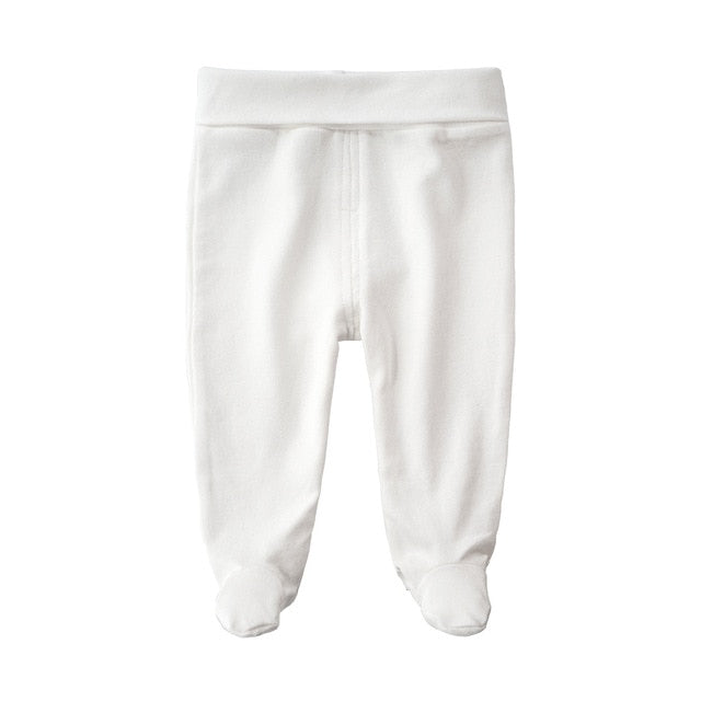 Newborn baby pants unisex organic Cotton legged High Waist Belly Care Baby Girl Pant Boys Trousers causual long Newborn Trousers