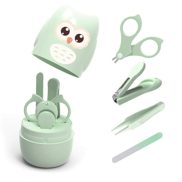 AMTOY 4in1 Newborn Baby Nail Care Set Nail Trimmer Kids Safe Portable Nail Clipper Scissor File Tweezer With Box Manicure Kit