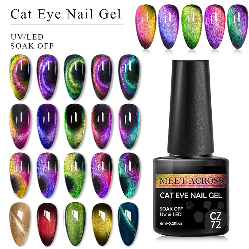 Cat Eye Nail Gel Polish 9D Laser Magnet Varnishes Soak Off UV LED Shimmer Magnetic Lacquers Shiny Beauty Design Polishes