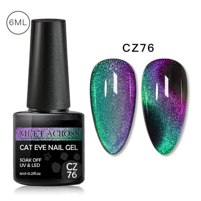 Cat Eye Nail Gel Polish 9D Laser Magnet Varnishes Soak Off UV LED Shimmer Magnetic Lacquers Shiny Beauty Design Polishes