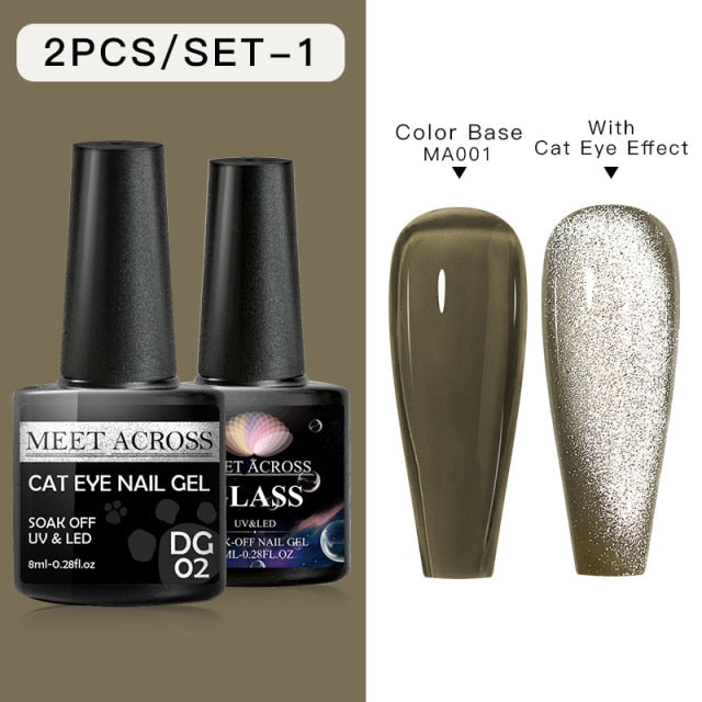 Cat Eye Nail Gel Polish 9D Laser Magnet Varnishes Soak Off UV LED Shimmer Magnetic Lacquers Shiny Beauty Design Polishes