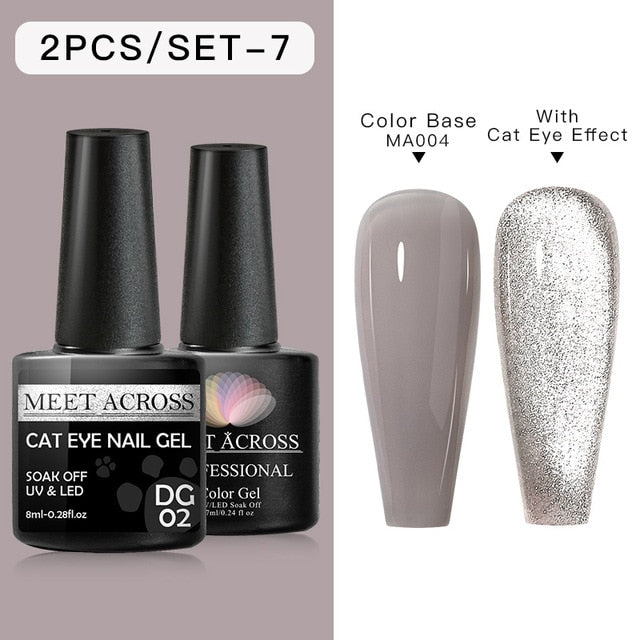 Cat Eye Nail Gel Polish 9D Laser Magnet Varnishes Soak Off UV LED Shimmer Magnetic Lacquers Shiny Beauty Design Polishes