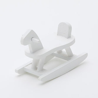 1/12 Dollhouse Miniature Accessories Mini Wooden Horse Rocking Chair Simulation Furniture Model Toy for Doll House Decoration