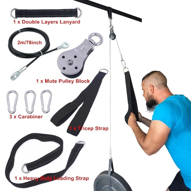 Cable Machine Attachments Tricep Rope D-Handle Cable Pully Optional for Gym Fitness Equipment Weight Lifting Workout Accessories