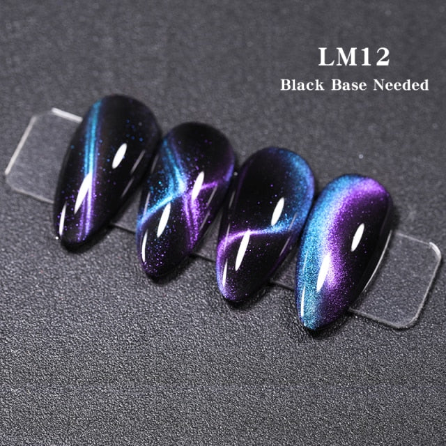 LEMOOC Cat's Eye Magnetic Nail Polish Gel Soak Off UV LED Nail Varnish Lacquers Shiny Glitter Beauty Design Cat Polishes