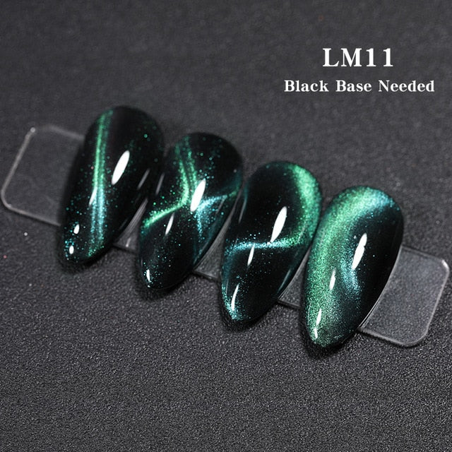 LEMOOC Cat's Eye Magnetic Nail Polish Gel Soak Off UV LED Nail Varnish Lacquers Shiny Glitter Beauty Design Cat Polishes