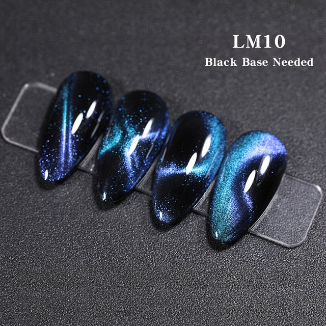 LEMOOC Cat's Eye Magnetic Nail Polish Gel Soak Off UV LED Nail Varnish Lacquers Shiny Glitter Beauty Design Cat Polishes