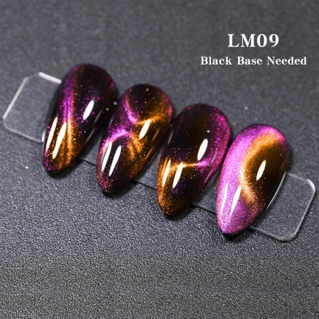 LEMOOC Cat's Eye Magnetic Nail Polish Gel Soak Off UV LED Nail Varnish Lacquers Shiny Glitter Beauty Design Cat Polishes