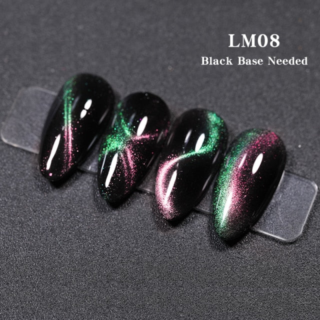 LEMOOC Cat's Eye Magnetic Nail Polish Gel Soak Off UV LED Nail Varnish Lacquers Shiny Glitter Beauty Design Cat Polishes