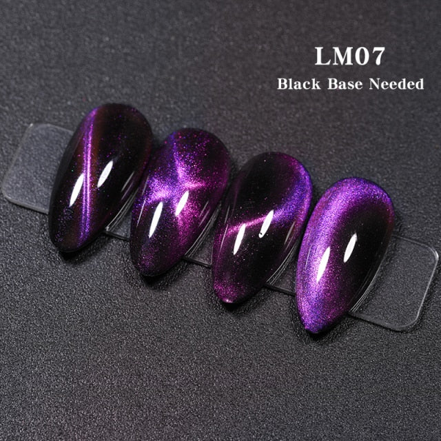 LEMOOC Cat's Eye Magnetic Nail Polish Gel Soak Off UV LED Nail Varnish Lacquers Shiny Glitter Beauty Design Cat Polishes