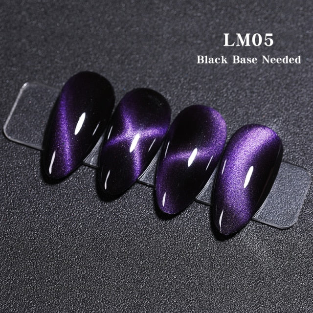 LEMOOC Cat's Eye Magnetic Nail Polish Gel Soak Off UV LED Nail Varnish Lacquers Shiny Glitter Beauty Design Cat Polishes