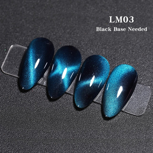 LEMOOC Cat's Eye Magnetic Nail Polish Gel Soak Off UV LED Nail Varnish Lacquers Shiny Glitter Beauty Design Cat Polishes