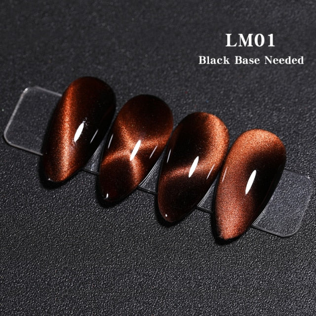 LEMOOC Cat's Eye Magnetic Nail Polish Gel Soak Off UV LED Nail Varnish Lacquers Shiny Glitter Beauty Design Cat Polishes