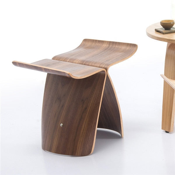 Butterfly Stool Made from Ash Plywood 4 Colors Natural/Black/Walnut Stool Chair For Living Room, Bedroom Wooden Stool Display