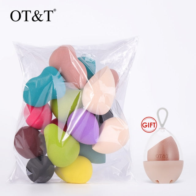 OT&T Makeup Sponge Set  Face Beauty Cosmetic Powder Puff For Foundation Cream Concealer Make Up Blender Tools