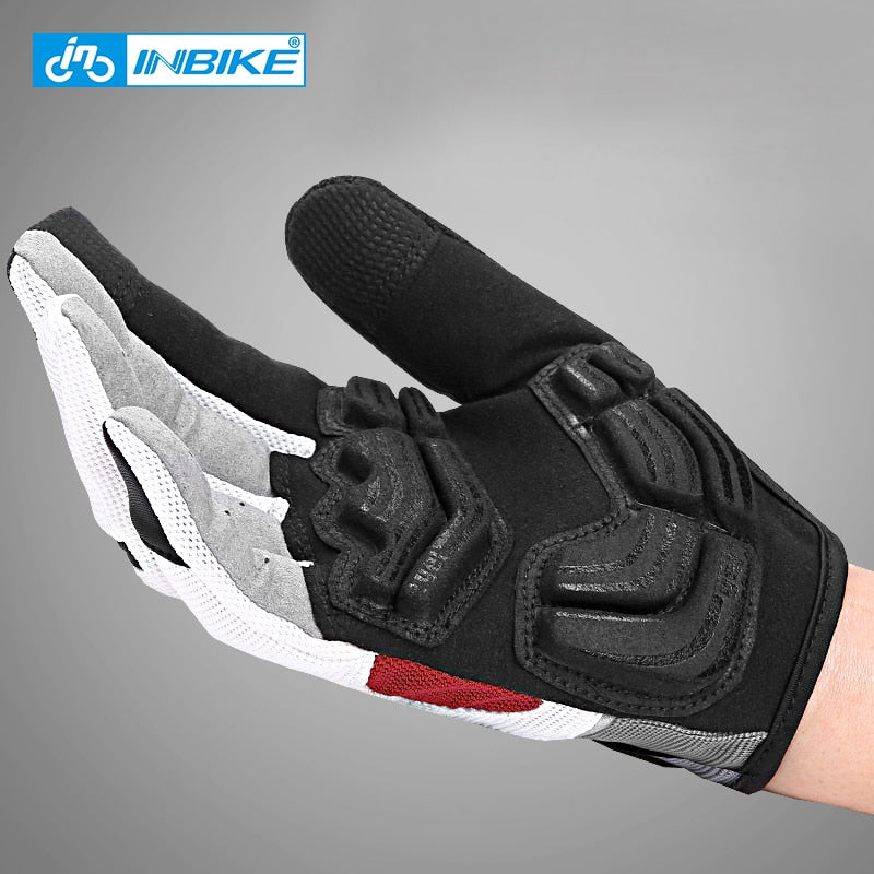 INBIKE Full Finger Cycling Gloves MTB Bike Bicycle Equipment Riding Outdoor Sports Fitness Touch Screen GEL Padded Accessories