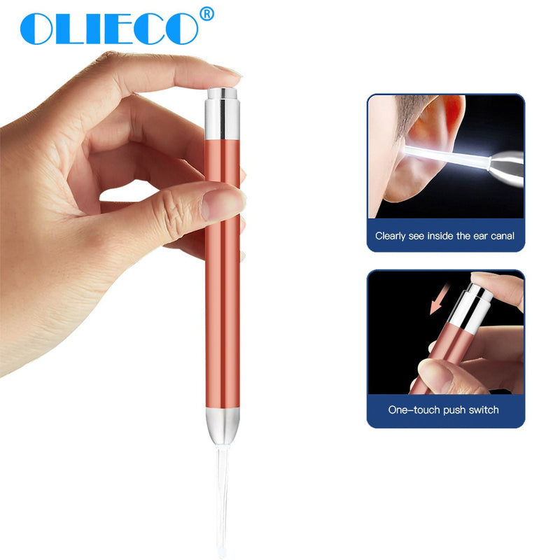 Baby Ear Cleaner Spoon LED Flash Light Ear Wax Curette Picker Visual Children Earpick Eer Wax Dig Remover Ear Nose Novel Tweezer