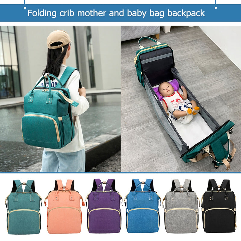 Mommy Baby Diaper Bag Multifunction Folding Baby Mom Travel Backpack Large Capacity Nappy Maternity Care Women Bag Nursing Bags