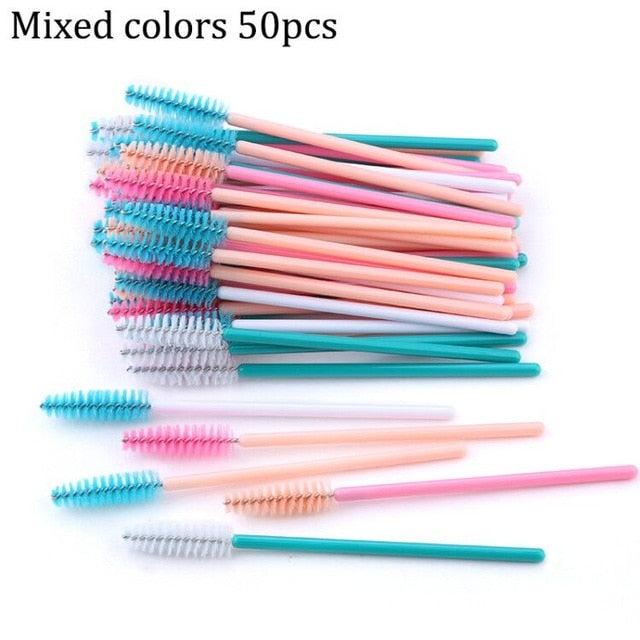 Eyelash Extension Disposable Eyebrow brush Mascara Wand Applicator Spoolers Eye Lashes Cosmetic Brushes Set makeup tools