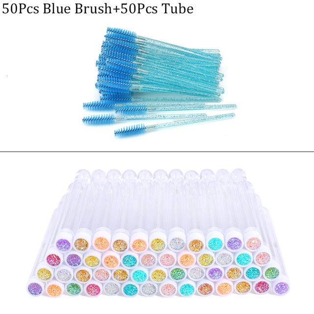 Reusable Eyebrow Brush Tube Disposable Eyelash Brush Eyebrow Brush Replaceable Dust-proof Sparkling Broken Diamond Makeup Brush