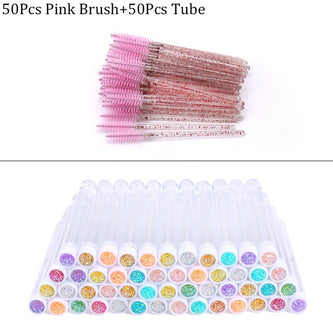 Reusable Eyebrow Brush Tube Disposable Eyelash Brush Eyebrow Brush Replaceable Dust-proof Sparkling Broken Diamond Makeup Brush