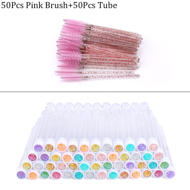 Reusable Eyebrow Brush Tube Disposable Eyelash Brush Eyebrow Brush Replaceable Dust-proof Sparkling Broken Diamond Makeup Brush