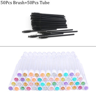 Reusable Eyebrow Brush Tube Disposable Eyelash Brush Eyebrow Brush Replaceable Dust-proof Sparkling Broken Diamond Makeup Brush
