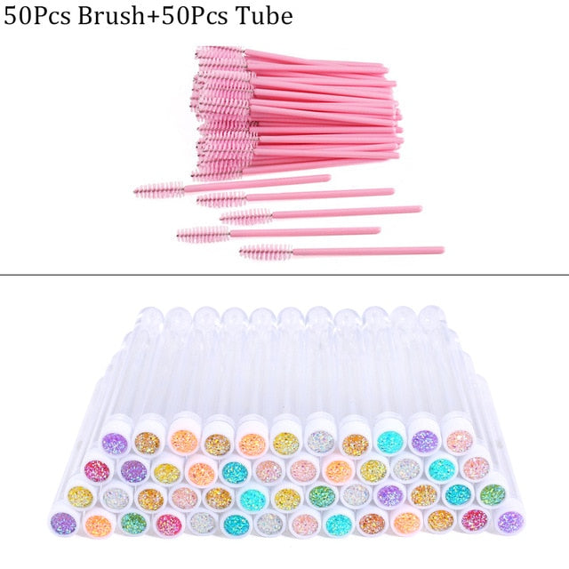 Reusable Eyebrow Brush Tube Disposable Eyelash Brush Eyebrow Brush Replaceable Dust-proof Sparkling Broken Diamond Makeup Brush