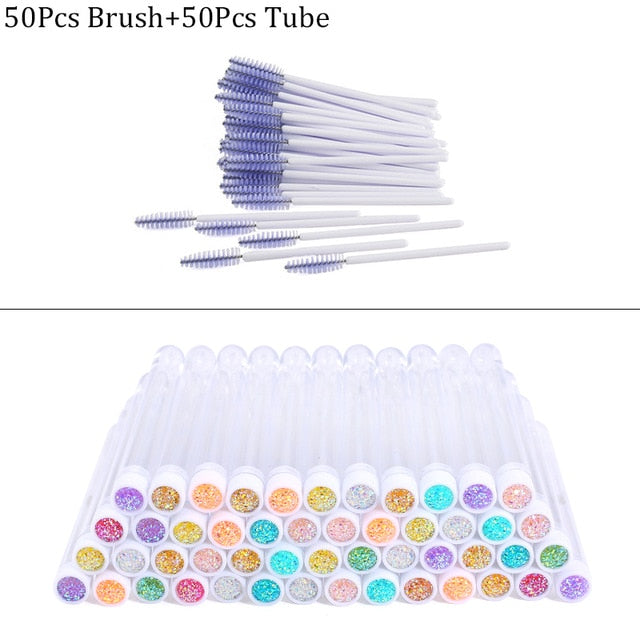 Reusable Eyebrow Brush Tube Disposable Eyelash Brush Eyebrow Brush Replaceable Dust-proof Sparkling Broken Diamond Makeup Brush