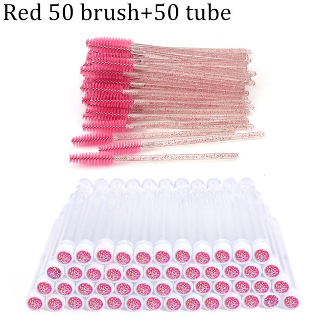 Reusable Eyebrow Brush Tube Disposable Eyelash Brush Eyebrow Brush Replaceable Dust-proof Sparkling Broken Diamond Makeup Brush