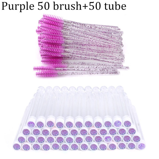 Reusable Eyebrow Brush Tube Disposable Eyelash Brush Eyebrow Brush Replaceable Dust-proof Sparkling Broken Diamond Makeup Brush