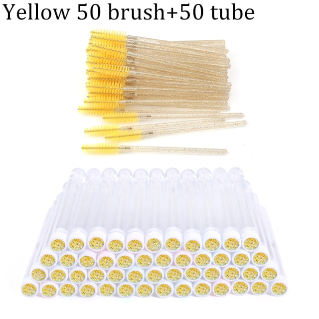 Reusable Eyebrow Brush Tube Disposable Eyelash Brush Eyebrow Brush Replaceable Dust-proof Sparkling Broken Diamond Makeup Brush