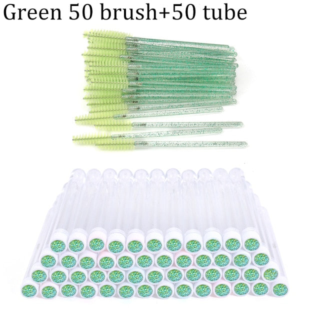 Reusable Eyebrow Brush Tube Disposable Eyelash Brush Eyebrow Brush Replaceable Dust-proof Sparkling Broken Diamond Makeup Brush