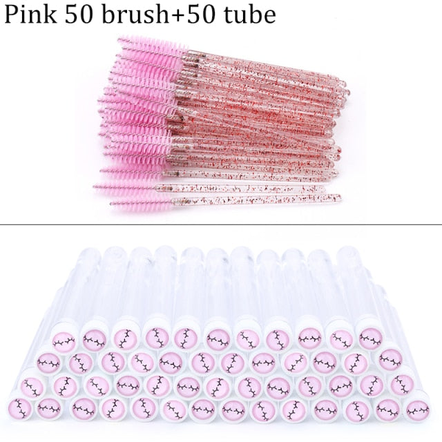 Reusable Eyebrow Brush Tube Disposable Eyelash Brush Eyebrow Brush With New Eelash Resin Drill Replaceable Makeup Brushes