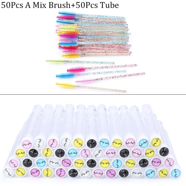 Reusable Eyebrow Brush Tube Disposable Eyelash Brush Eyebrow Brush With New Eelash Resin Drill Replaceable Makeup Brushes