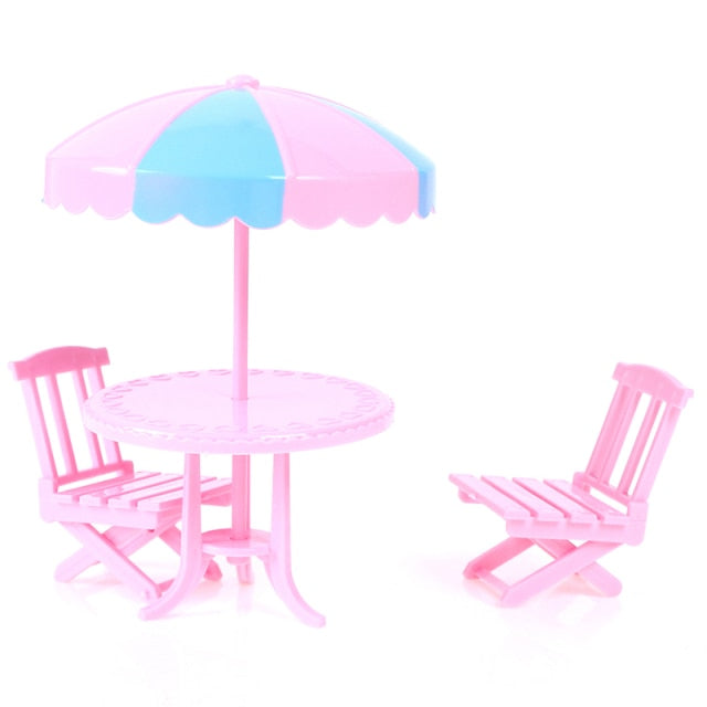 Miniature Crib Bed And Wooden Horse For Children Girls Gift Outdoor Doll Beach Leisure Table With Umbrella Chair Folding Chair