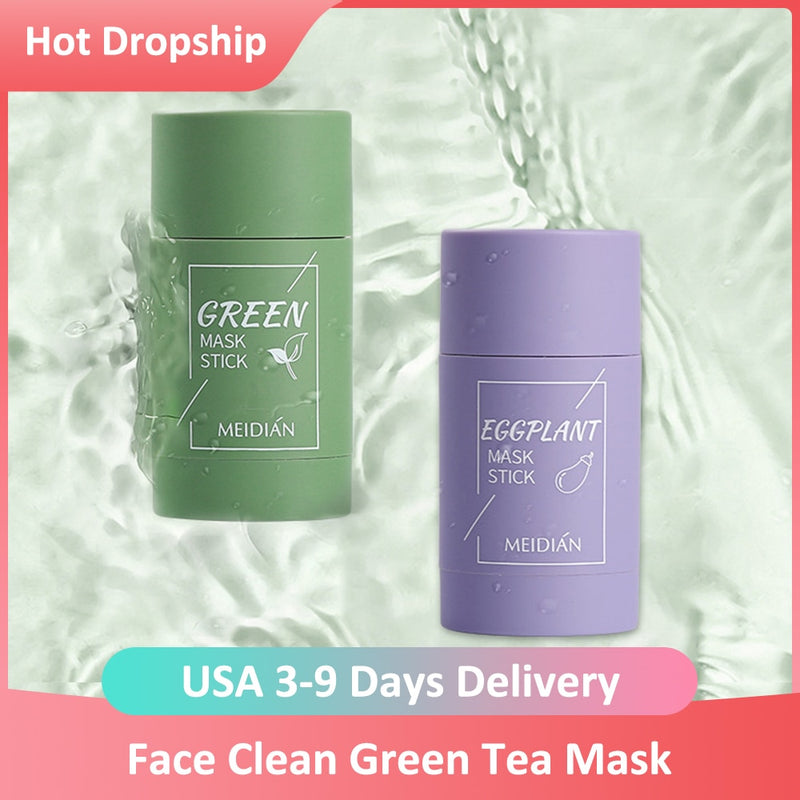 Green Tea Clean Face Mask Stick Cleans Clean Face Mask Beauty Skin Pores Dirt Moisturizing Hydrating Whitening Care Face Tools