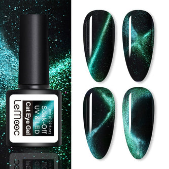 LEMOOC Cat's Eye Magnetic Nail Polish Gel Soak Off UV LED Nail Varnish Lacquers Shiny Glitter Beauty Design Cat Polishes