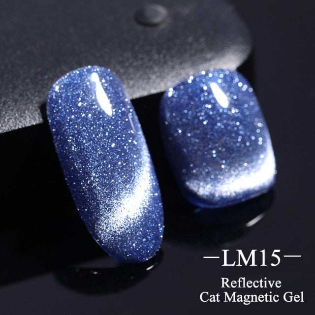 LEMOOC Cat's Eye Magnetic Nail Polish Gel Soak Off UV LED Nail Varnish Lacquers Shiny Glitter Beauty Design Cat Polishes