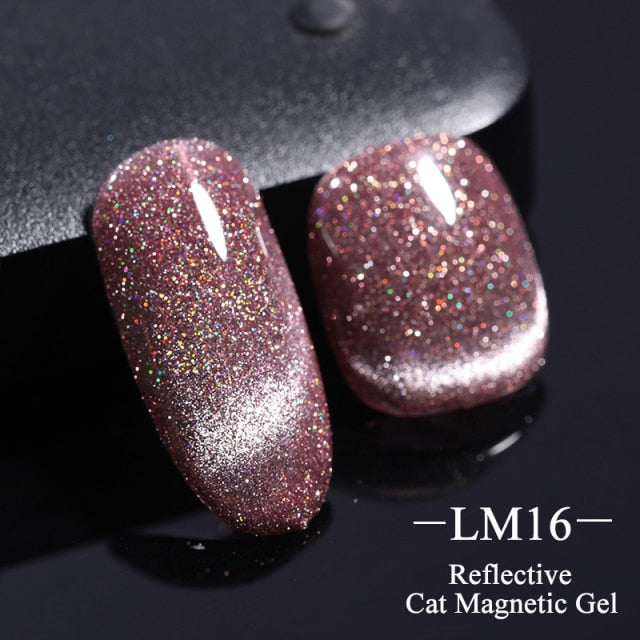 LEMOOC Cat's Eye Magnetic Nail Polish Gel Soak Off UV LED Nail Varnish Lacquers Shiny Glitter Beauty Design Cat Polishes