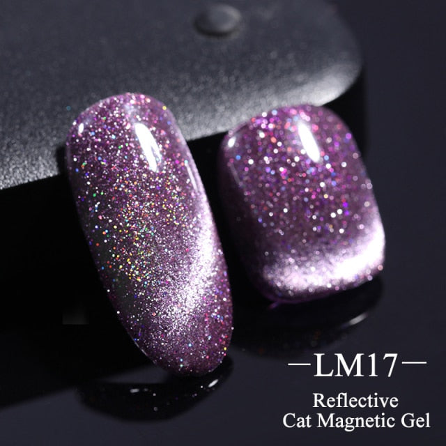 LEMOOC Cat's Eye Magnetic Nail Polish Gel Soak Off UV LED Nail Varnish Lacquers Shiny Glitter Beauty Design Cat Polishes