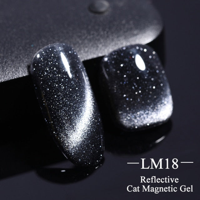 LEMOOC Cat's Eye Magnetic Nail Polish Gel Soak Off UV LED Nail Varnish Lacquers Shiny Glitter Beauty Design Cat Polishes