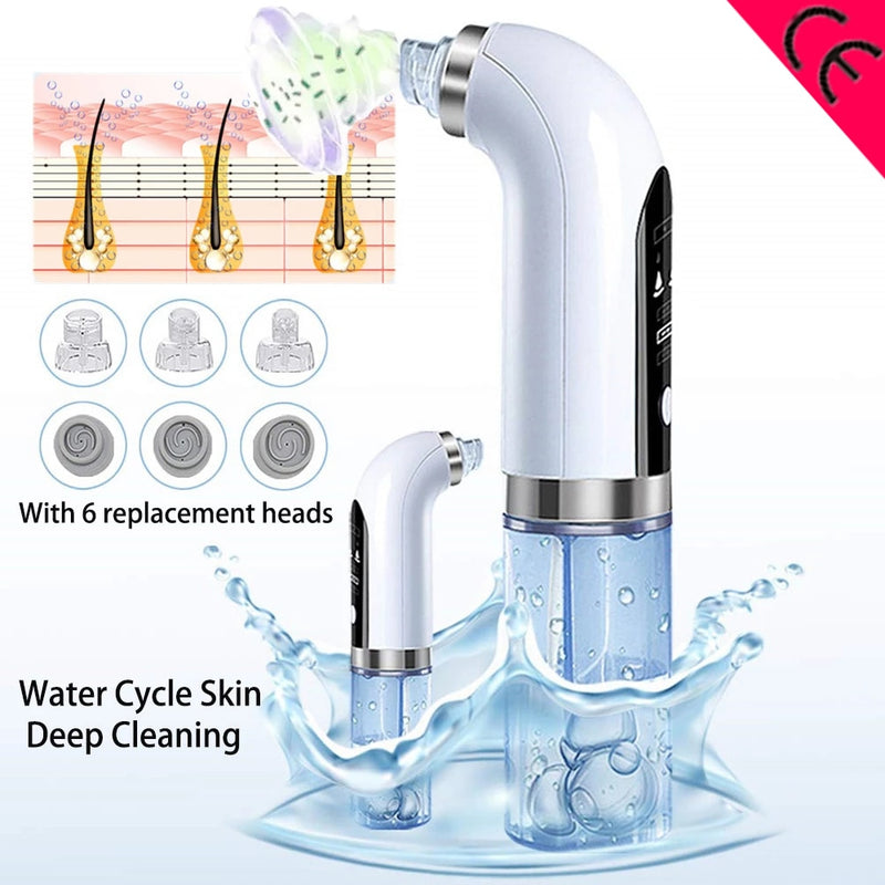 Electric Vacuum Blackhead Acne Pore Cleaner Water Cycle Skin Deep Cleaning USB Rechargeable Small Bubbles Beauty Care Tools