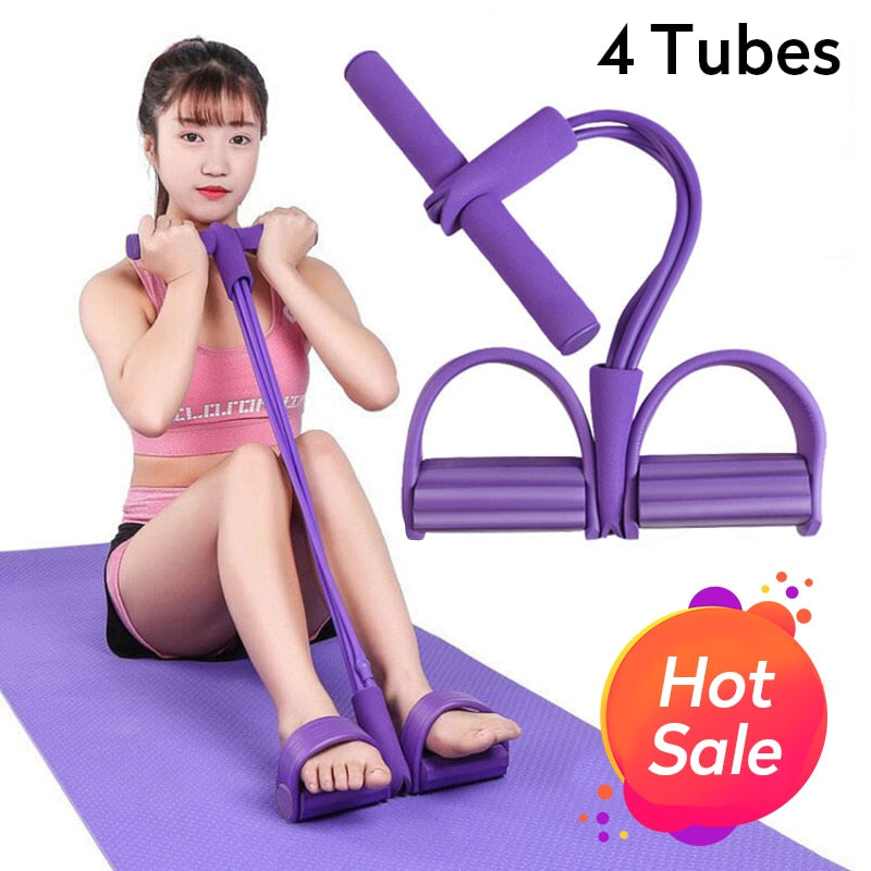 4 Elastic Pull Ropes for Exerciser Rower Belly Resistance Bands Set Home Gym Sport Training Elastic Band For Fitness Equipment