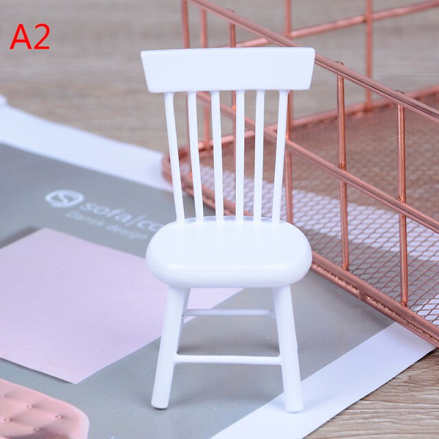 1.7 X 1.4 X 3.1 Inch 1/12 Dollhouse Miniature Dining Furniture Wooden Chair High Chair Exquisite Collection